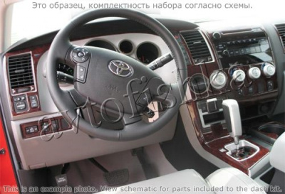 Декоративные накладки салона Toyota Tundra 2007-н.в. базовый набор, Bench Seats, ручной AC Control